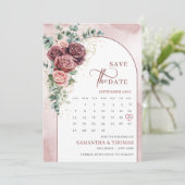 Save The Date Eeucalyptus à fleurs roses (Debout devant)