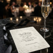 Save The Date Effet de relief en 3D de fleurs en creme faux embo