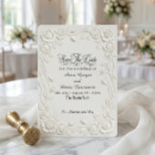 Save The Date Effet de relief en 3D de fleurs en creme faux embo