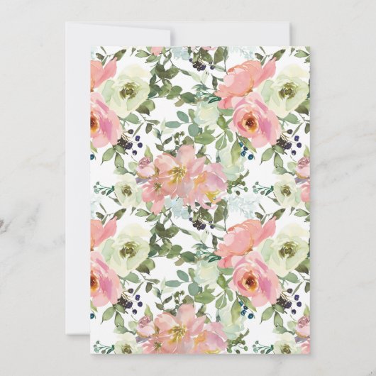 Save The Date Eggshell et Blush Floral Image Enregistrer la date (Dos)