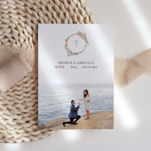 Save The Date Eggshell et Blush Floral Image Enregistrer la date