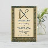 Save The Date Egyptian Crook & Flail Gold Enregistrer la date (Debout devant)