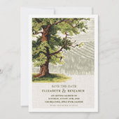 Save the date.  eik - Boom Burlap Wedding Kaart (Voorkant)