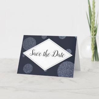 Save the Date Einladungskarten blau glitzer Aankondiging