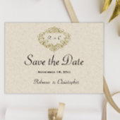 Save The Date Elégance Beige Mariage Gold Crest