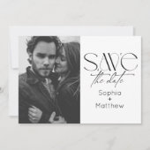 Save The Date Elegance Black and White Wedding Photo (Devant)