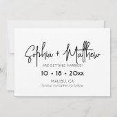 Save The Date Elegance Black and White Wedding Photo (Dos)