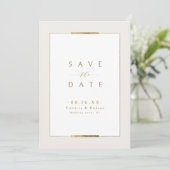 Save The Date Élégance Cadre Simple Moderne Mariage Classique (Debout devant)