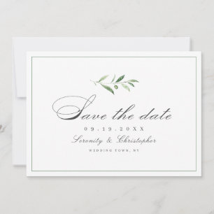 Save The Date Élégance Classique Écriture Simple Végétal Enregis