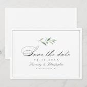 Save The Date Élégance Classique Écriture Simple Végétal Enregis (Devant / Derrière)