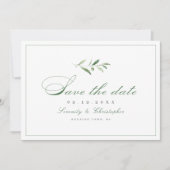 Save The Date Élégance Classique Écriture Simple Verdure (Devant)