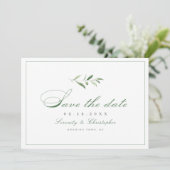 Save The Date Élégance Classique Écriture Simple Verdure (Debout devant)