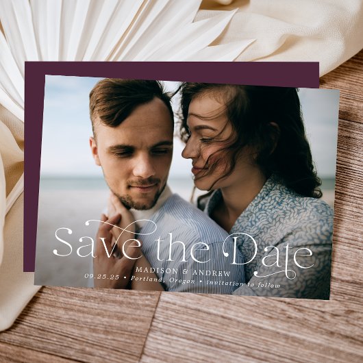 Save The Date Élégance Classique Photo Horizontale