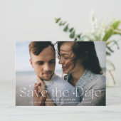 Save The Date Élégance Classique Photo Horizontale (Debout devant)