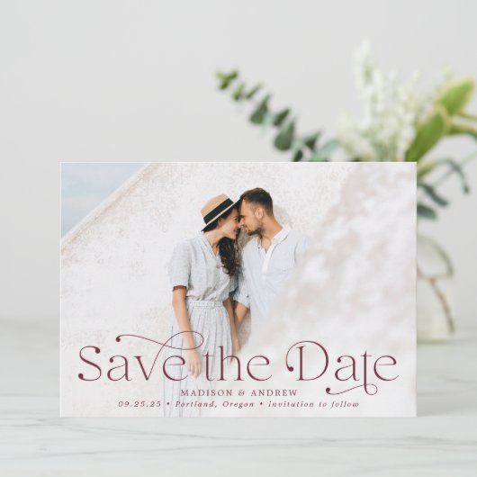 Save The Date Élégance classique photo horizontale (Debout devant)