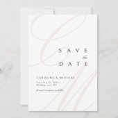 Save The Date Élégance Classique Script Monogramme Enregistrer L (Devant)