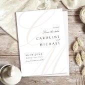 Save The Date Élégance Classique Script Monogramme Enregistrer L
