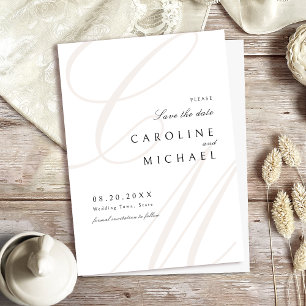 Save The Date Élégance Classique Script Monogramme Enregistrer L