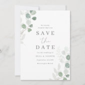 Save The Date Élégance de la feuille verte Mariage (Devant)