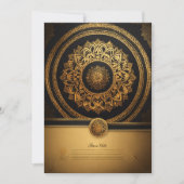 Save The Date Élégance dévoilée : Mariage d'art Mandala en or et (Devant)