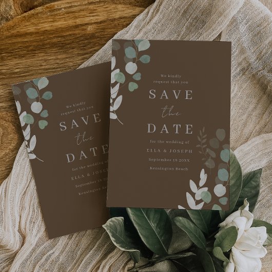 Save The Date Élégance Divine de Mariage de Verdure