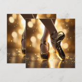 Save The Date Élégance Dorée : Chaussures de Ballerine sur Fond (Devant / Derrière)
