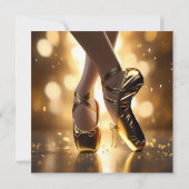 Save The Date Élégance Dorée : Chaussures de Ballerine sur Fond (Dos)