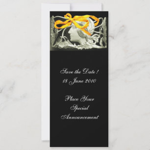 SAVE THE DATE ÉLÉGANCE ET BEAUTÉ / FEMME À LA RUBAN JAUNE ET AUX