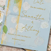 Save The Date Élégance Florale Baroque de Style Luxueux