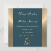 Save The Date Élégance Florale Dorée Enregistrer La Date (Dos)