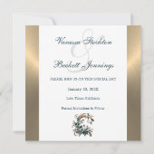 Save The Date Élégance Florale Dorée Enregistrer La Date (Dos)