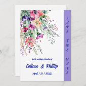 Save The Date Élégance florale intemporelle (Devant / Derrière)