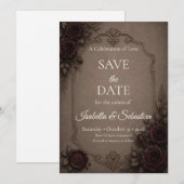 Save The Date Élégance gothique de mariage  (Devant / Derrière)