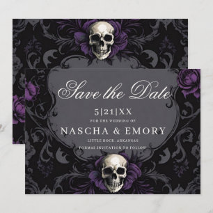 Save The Date Élégance Gothique Peau Boho Violet Enregistrer La