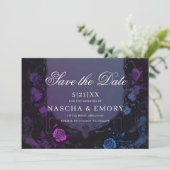 Save The Date Élégance Gothique Peau Boho Violet Enregistrer La (Debout devant)