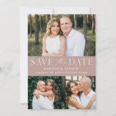 Save The Date Elégance moderne Dusty Rose 3 Photo (Devant)