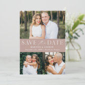 Save The Date Elégance moderne Dusty Rose 3 Photo (Debout devant)