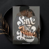 Save The Date Élégance Moderne Mariage Chic Une Photo