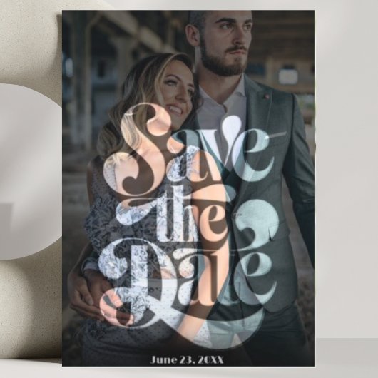 Save The Date Élégance Moderne Mariage Chic Une Photo
