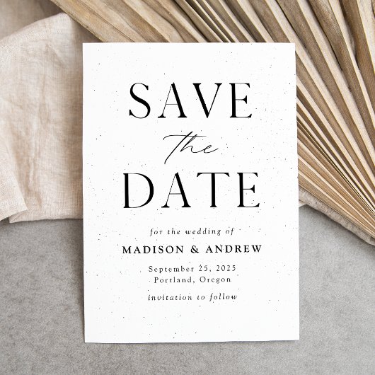 Save The Date Élégance Moderne Mouchetée