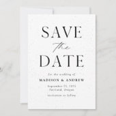 Save The Date Élégance Moderne Mouchetée (Devant)