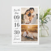 Save The Date Elegance moderne photo Mariage noir (Debout devant)