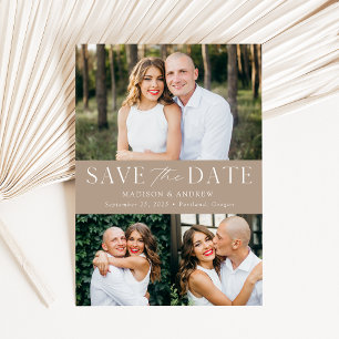 Save The Date Élégance Moderne Taupe 3 Photo