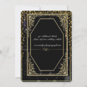 Save The Date Élégance noire et or pure ,  (Dos)