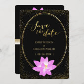 Save The Date Elégance pure, rose lotus, or (Devant / Derrière)