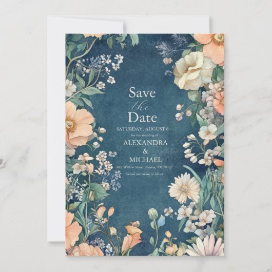 Save The Date Élégance Royale Victorienne Luxueuse de Mariage (Devant)
