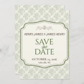 Save The Date Élégance Rustique Pinecone Automne (Devant / Derrière)