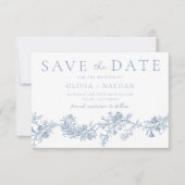 Save The Date Élégance vintage : Mariage floral classique (Devant)
