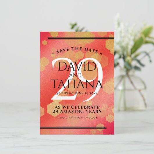Save The Date Élégant 29e anniversaire du Mariage Garnet (Debout devant)