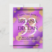 Save The Date Élégant 33e anniversaire du Mariage Améthyste (Devant)
